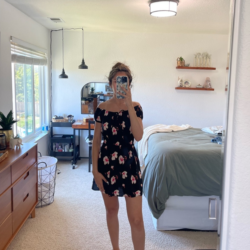 Black floral dress